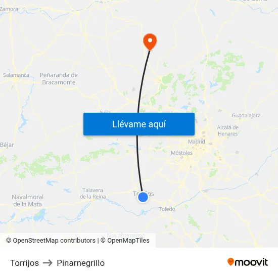 Torrijos to Pinarnegrillo map