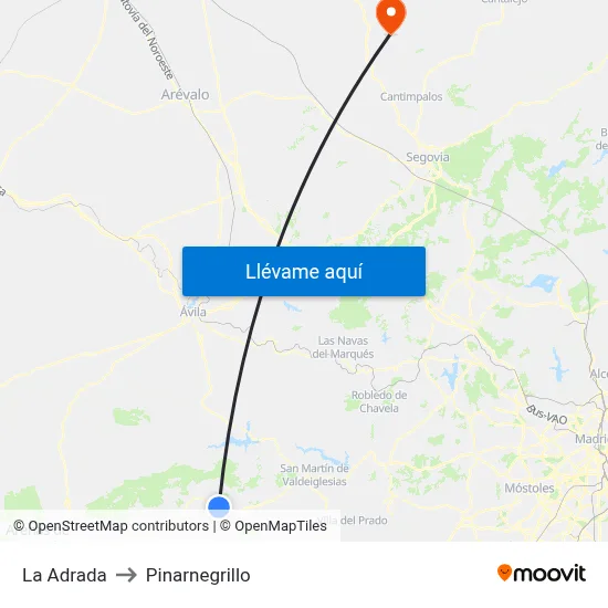 La Adrada to Pinarnegrillo map