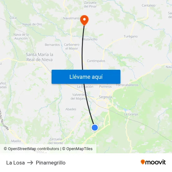 La Losa to Pinarnegrillo map