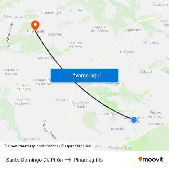 Santo Domingo De Pirón to Pinarnegrillo map