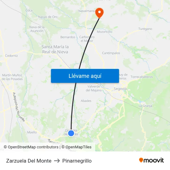Zarzuela Del Monte to Pinarnegrillo map