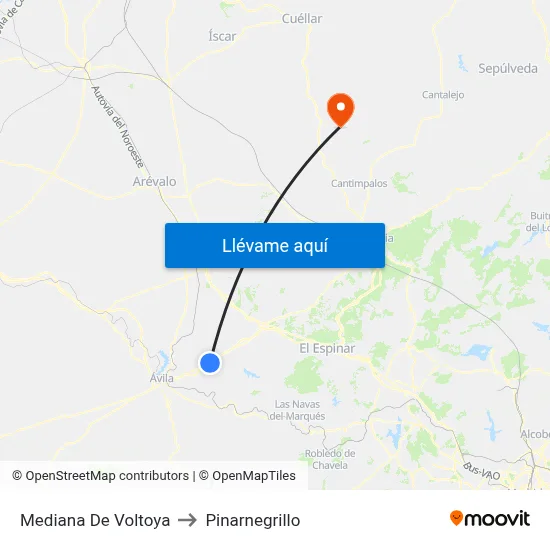 Mediana De Voltoya to Pinarnegrillo map