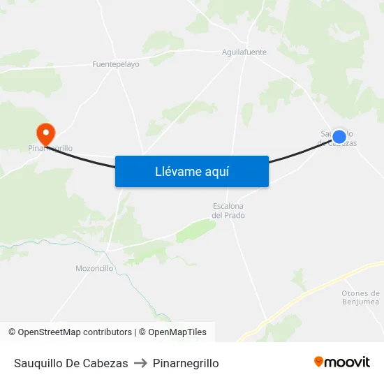 Sauquillo De Cabezas to Pinarnegrillo map