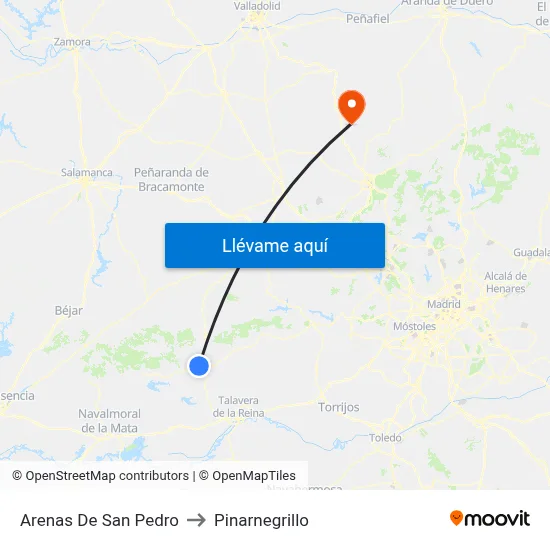 Arenas De San Pedro to Pinarnegrillo map