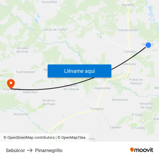 Sebúlcor to Pinarnegrillo map