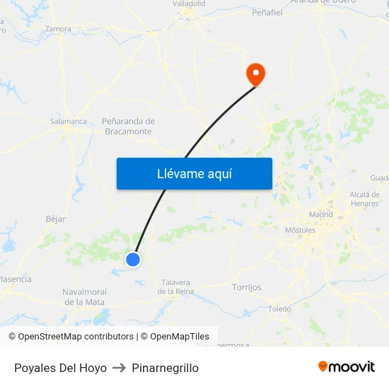 Poyales Del Hoyo to Pinarnegrillo map