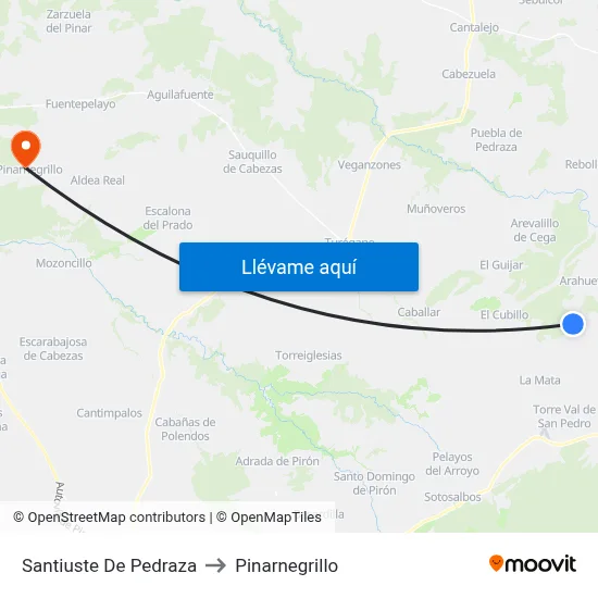Santiuste De Pedraza to Pinarnegrillo map