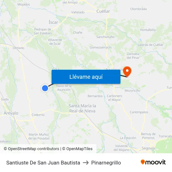 Santiuste De San Juan Bautista to Pinarnegrillo map