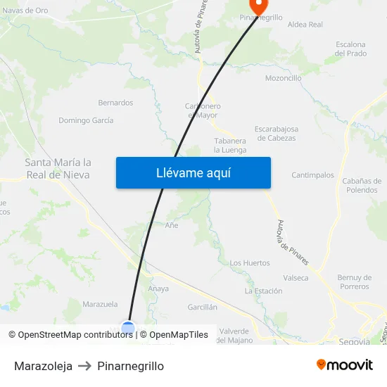 Marazoleja to Pinarnegrillo map