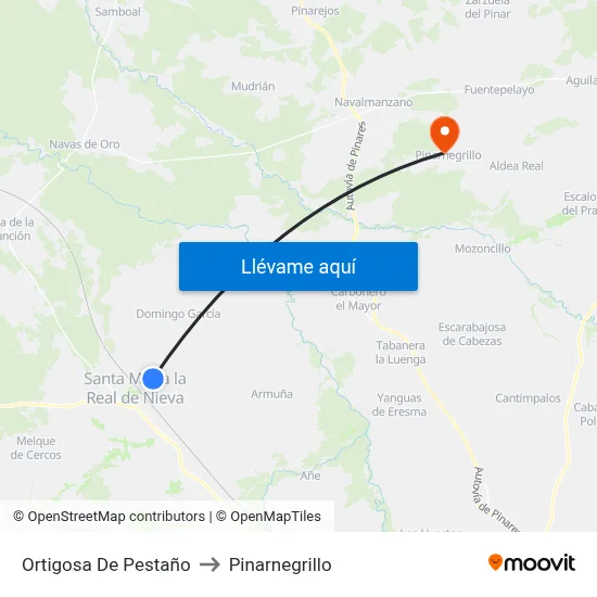 Ortigosa De Pestaño to Pinarnegrillo map