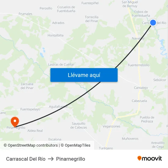 Carrascal Del Río to Pinarnegrillo map