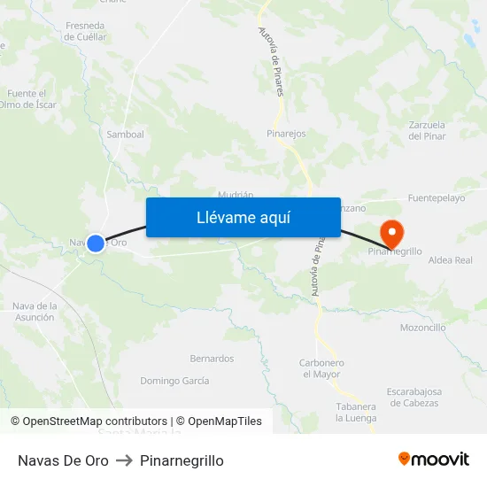 Navas De Oro to Pinarnegrillo map