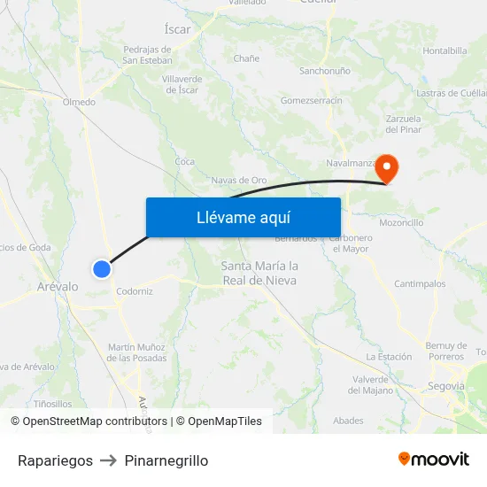 Rapariegos to Pinarnegrillo map