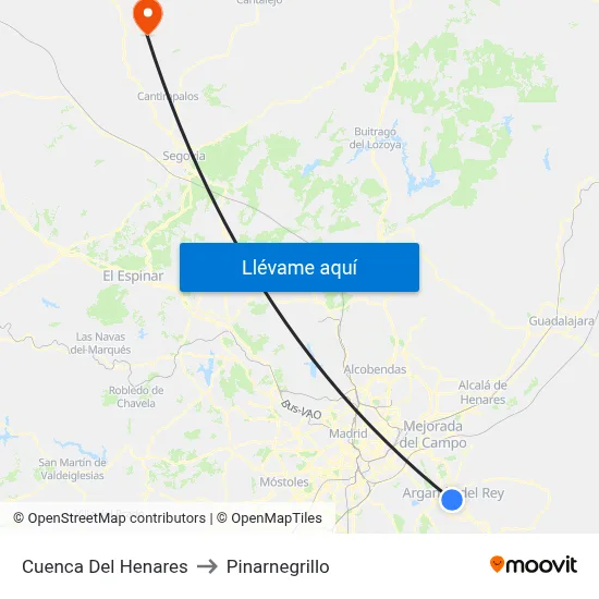 Cuenca Del Henares to Pinarnegrillo map