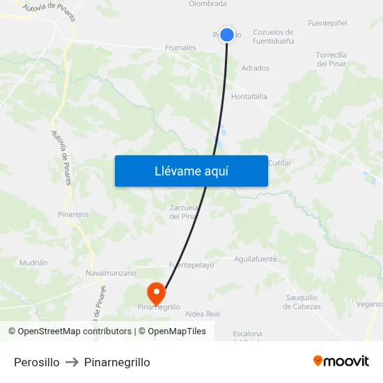 Perosillo to Pinarnegrillo map