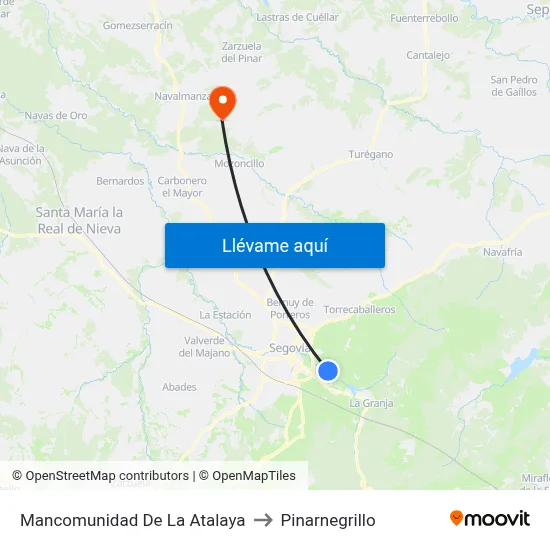 Mancomunidad De La Atalaya to Pinarnegrillo map
