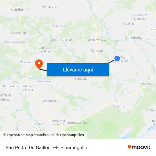 San Pedro De Gaíllos to Pinarnegrillo map