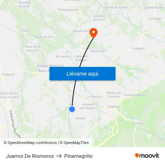 Juarros De Riomoros to Pinarnegrillo map
