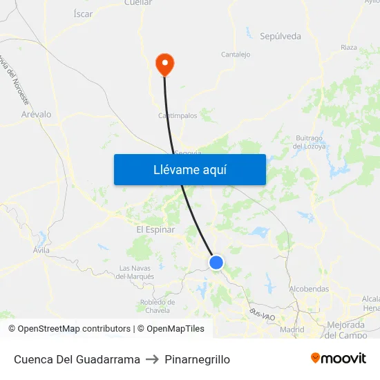 Cuenca Del Guadarrama to Pinarnegrillo map
