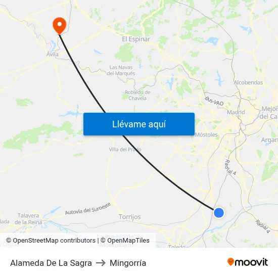 Alameda De La Sagra to Mingorría map