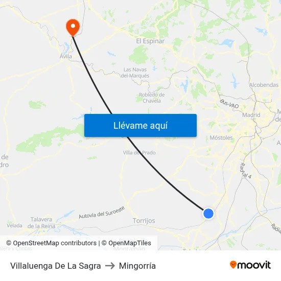 Villaluenga De La Sagra to Mingorría map