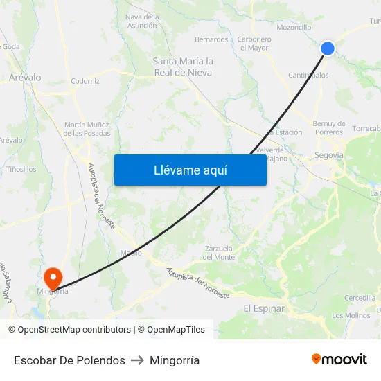 Escobar De Polendos to Mingorría map
