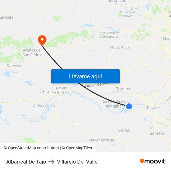 Albarreal De Tajo to Villarejo Del Valle map