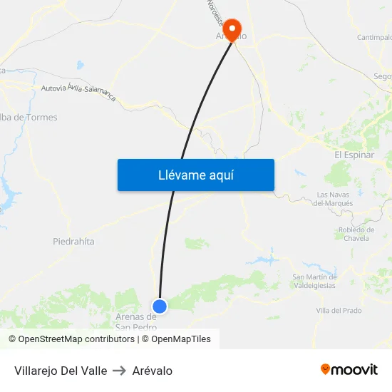 Villarejo Del Valle to Arévalo map