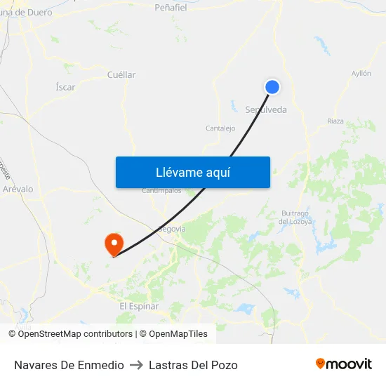 Navares De Enmedio to Lastras Del Pozo map