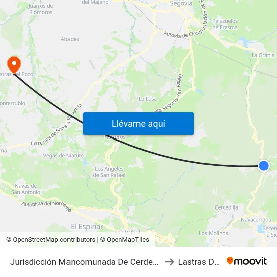Jurisdicción Mancomunada De Cerdedilla Y Navacerrada to Lastras Del Pozo map