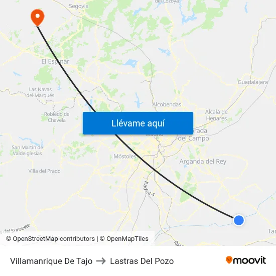 Villamanrique De Tajo to Lastras Del Pozo map