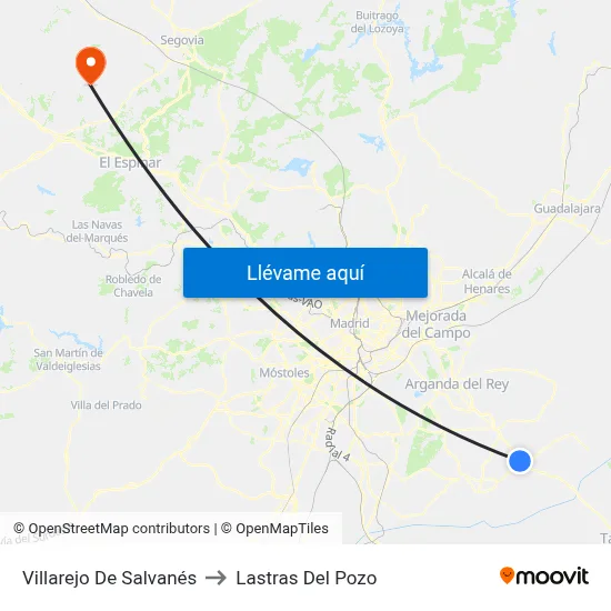 Villarejo De Salvanés to Lastras Del Pozo map