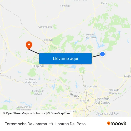 Torremocha De Jarama to Lastras Del Pozo map
