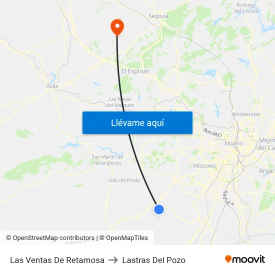 Las Ventas De Retamosa to Lastras Del Pozo map