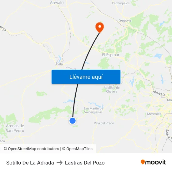 Sotillo De La Adrada to Lastras Del Pozo map
