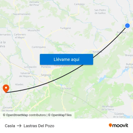 Casla to Lastras Del Pozo map