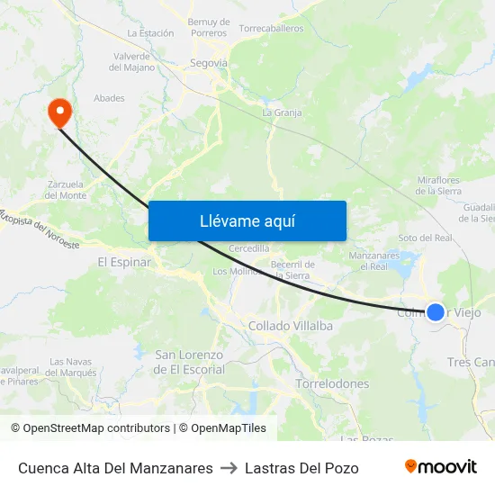 Cuenca Alta Del Manzanares to Lastras Del Pozo map
