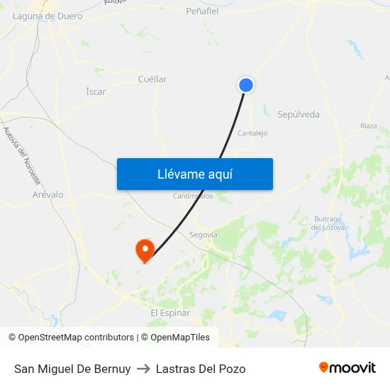 San Miguel De Bernuy to Lastras Del Pozo map