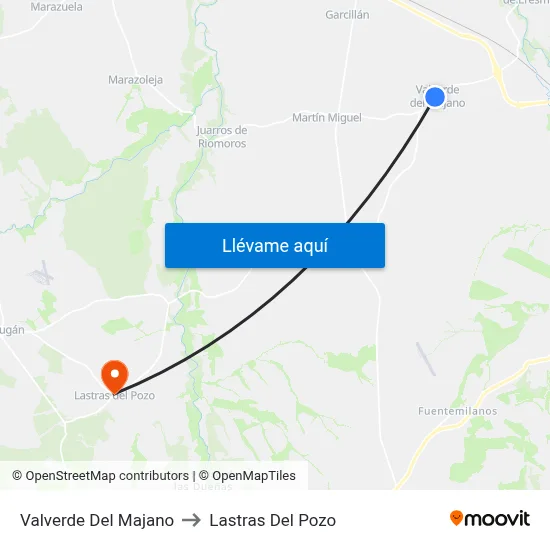 Valverde Del Majano to Lastras Del Pozo map