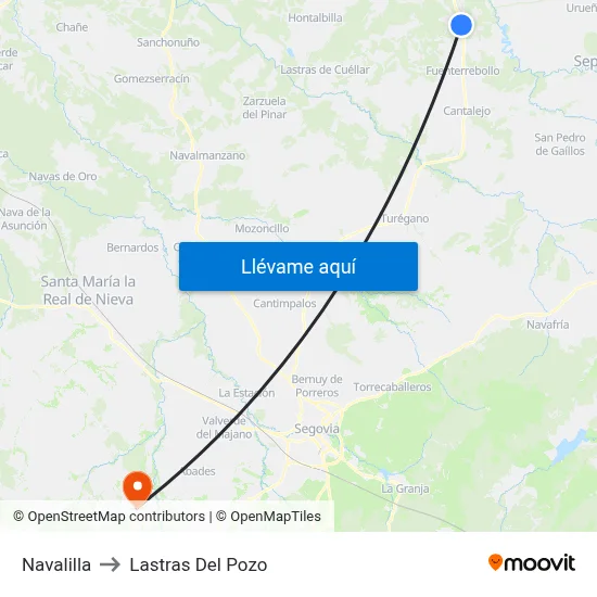 Navalilla to Lastras Del Pozo map