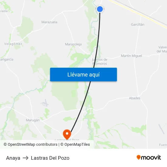 Anaya to Lastras Del Pozo map