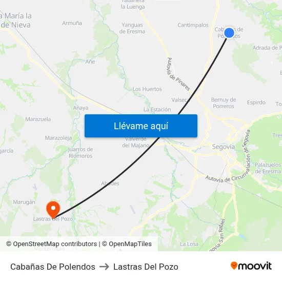 Cabañas De Polendos to Lastras Del Pozo map