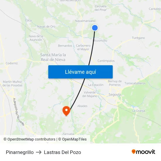 Pinarnegrillo to Lastras Del Pozo map