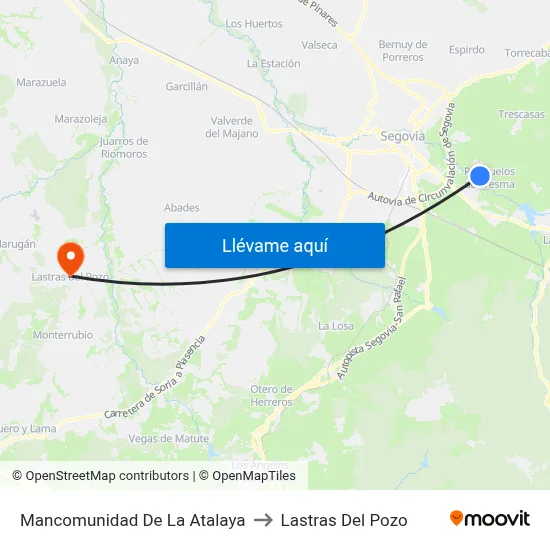 Mancomunidad De La Atalaya to Lastras Del Pozo map