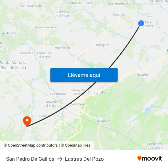 San Pedro De Gaíllos to Lastras Del Pozo map