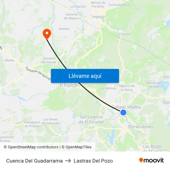 Cuenca Del Guadarrama to Lastras Del Pozo map