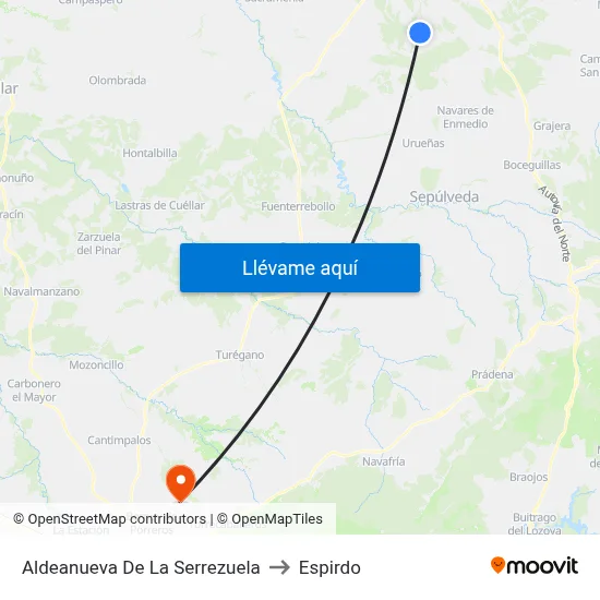 Aldeanueva De La Serrezuela to Espirdo map
