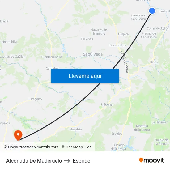 Alconada De Maderuelo to Espirdo map