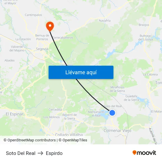 Soto Del Real to Espirdo map