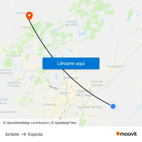Ambite to Espirdo map